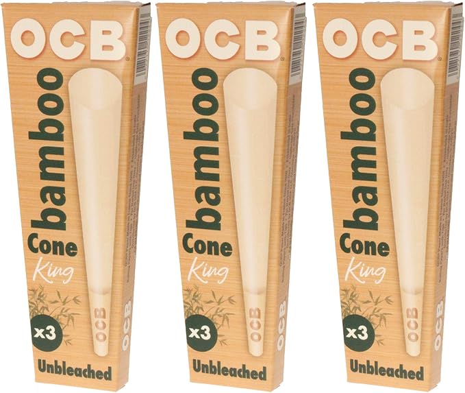 3 Packs OCB Bamboo Cones 1 1/4 (79mm) - 6 Cones per Pack