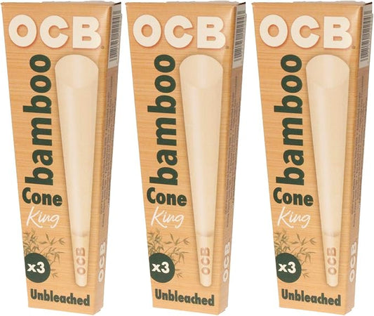 3 Packs OCB Bamboo Cones 1 1/4 (79mm) - 6 Cones per Pack